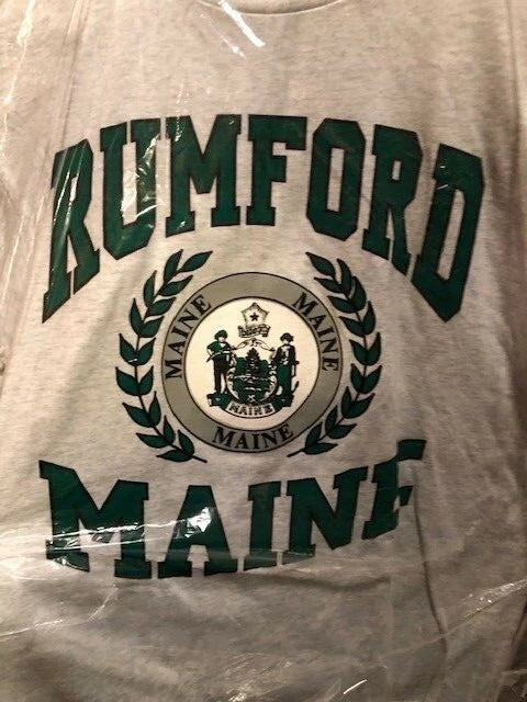 Vintage Men's L Tee Graphic Rumford Maine Gray Tee NWOT trendy Vintage find tee