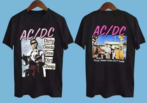 ACDC - Dirty Deeds Done Dirt Cheap Short Sleeve Black All size T-Shirt