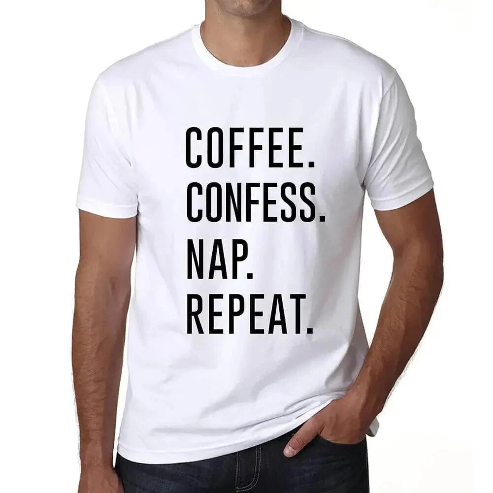 ULTRABASIC men's t-shirt coffee confess nap rehearsal coffee confess nap