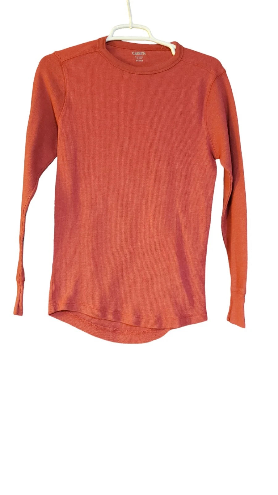 Carbon Thermal Shirt Mens Size M Solid Red Long Sleeve Cotton Trendy Warm Layers