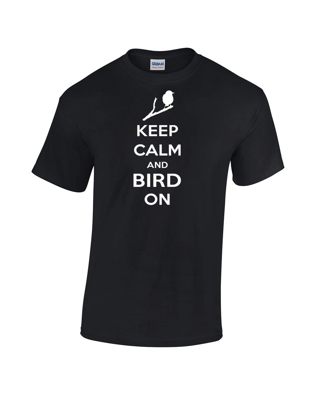 Keep Calm And Bird On T-Shirt Funny Punny Bird Lover Gift Premium Cotton Tee