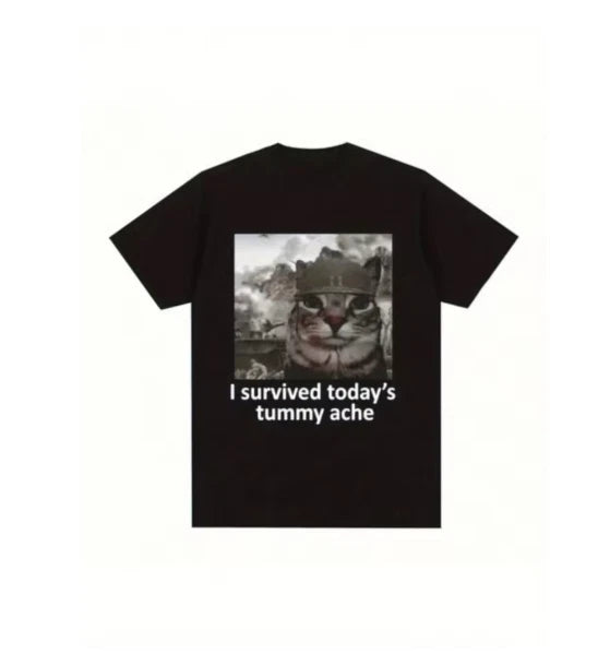 Funny Cat Meme T-Shirt Funny Cat Meme Cotton Streetwear