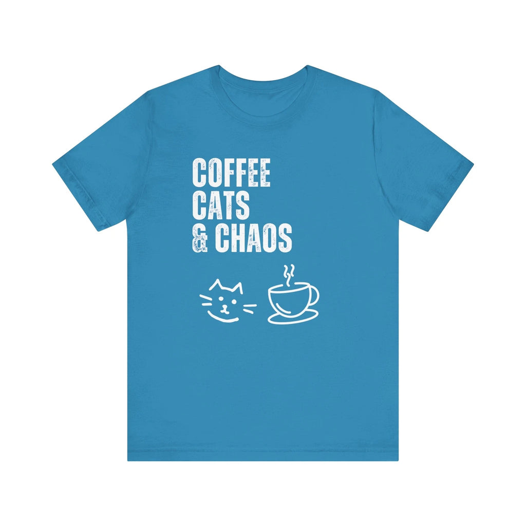 Coffee Cats & Chaos - Funny Cat Lover T-Shirt