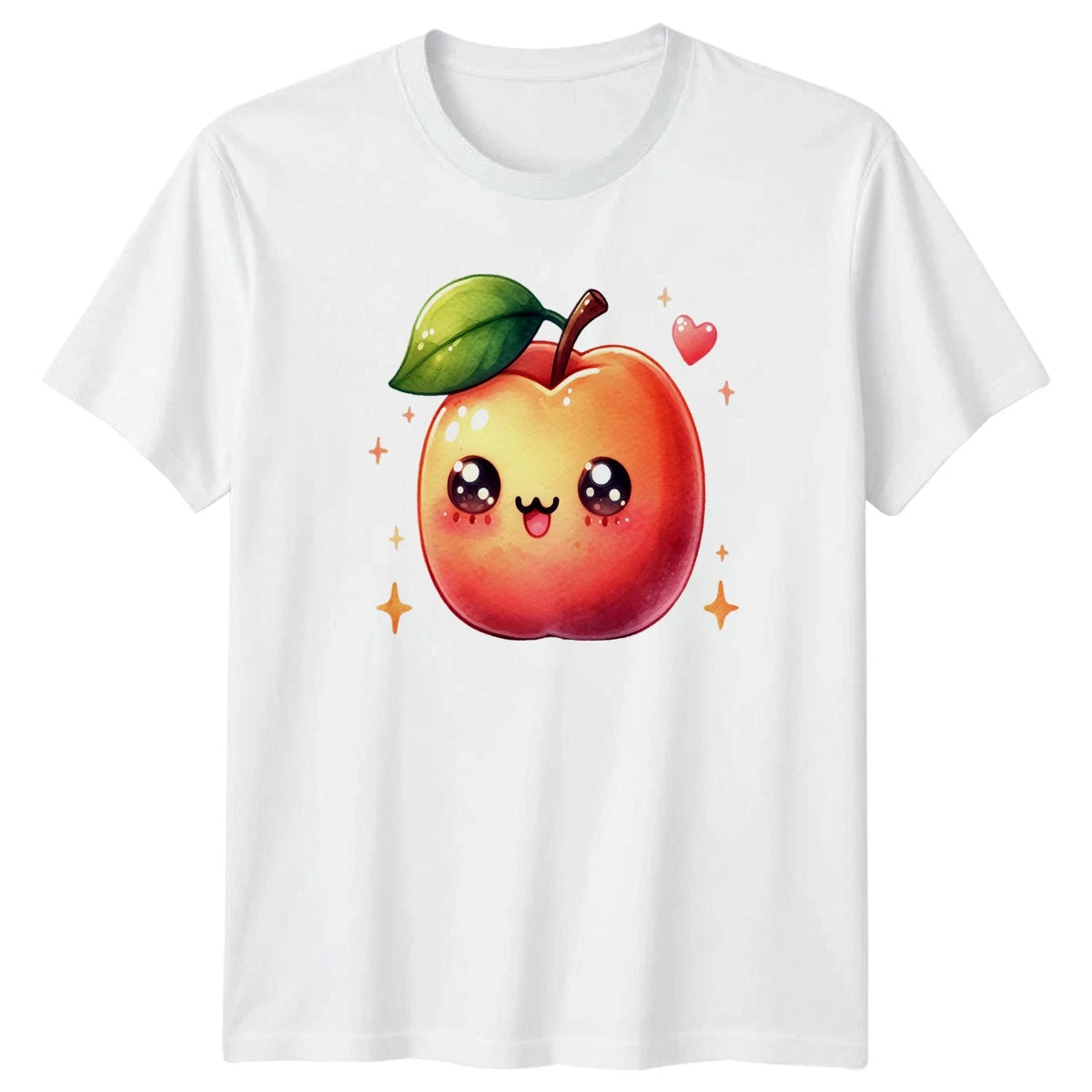 Sweet Kawaii Apple With Blushing T-Shirt Cute Apple Fruit Birthday Gift