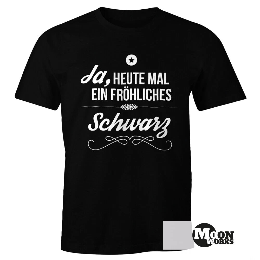 Men's T-Shirt Yes today a happy black saying shirt funny Moonworks