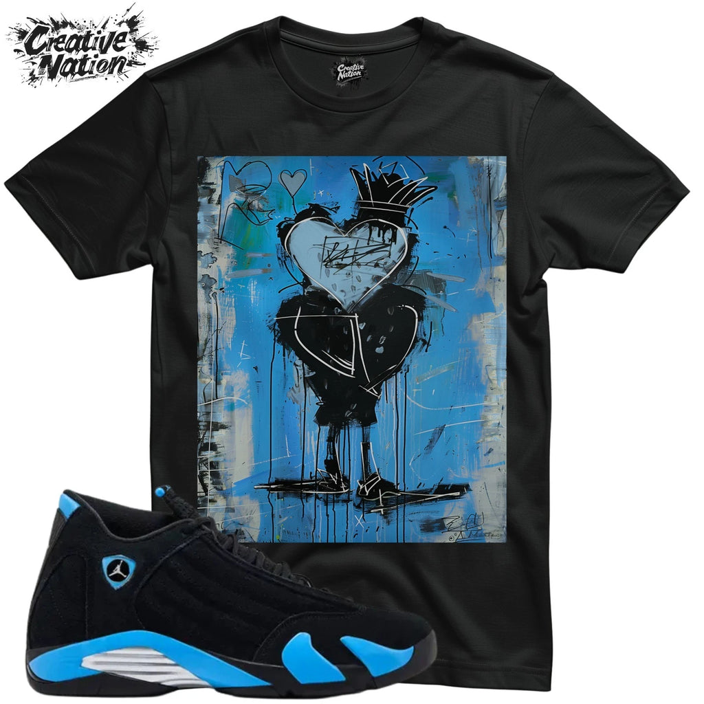 Shirt To Match 14 Black Blue Unisex Tee Sneaker Shirt Heart Shirt Sneaker Tee