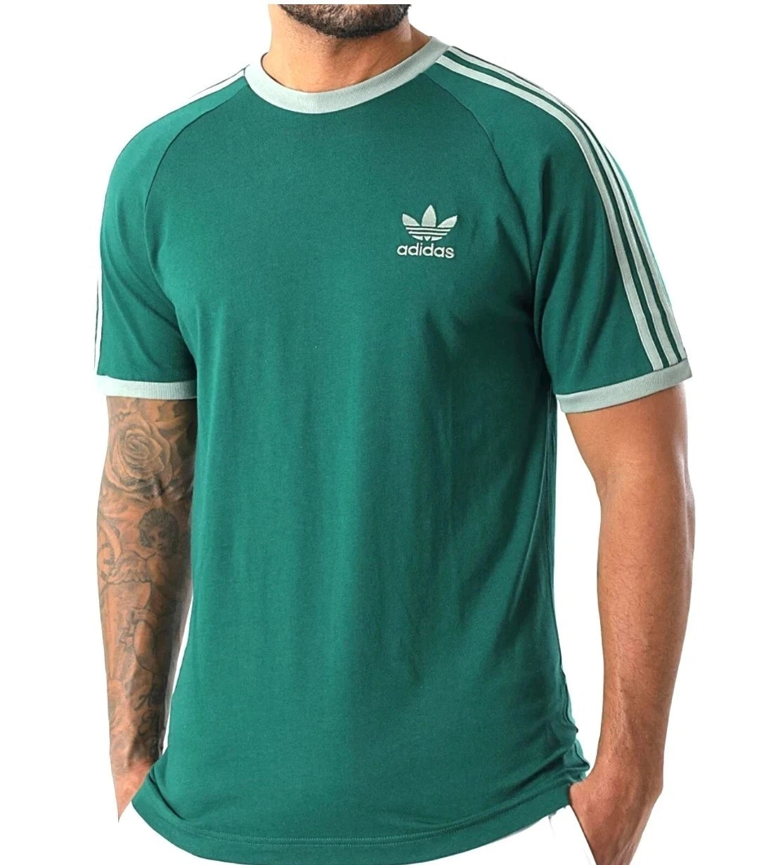 ADIDAS ORIGINALS 3-STRIPES CALIFORNIA TREFOIL GREEN T-SHIRT MEN'S NWT! (JN7017)