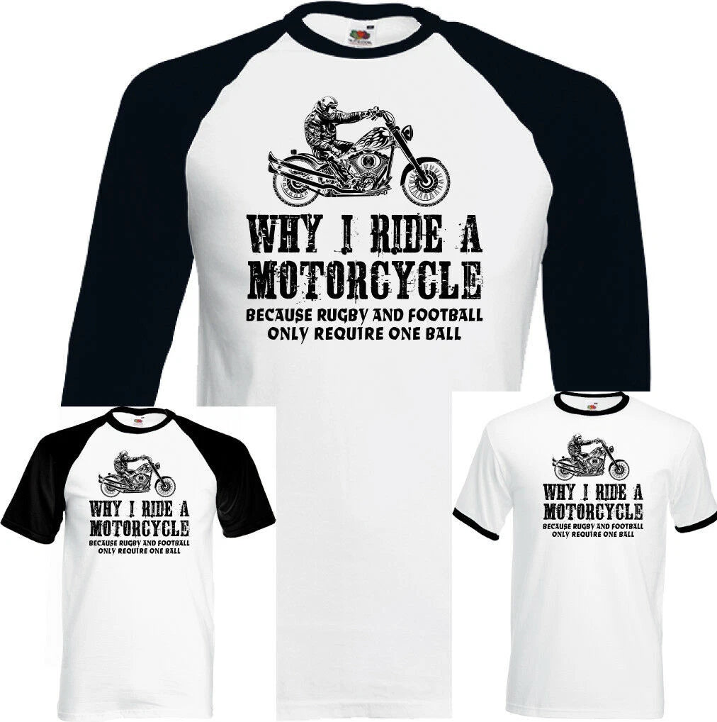 MOTORCYCLE T-Shirt Why I Ride A Motorbike Biker Yamaha Bike Kawasaki Mens Funny