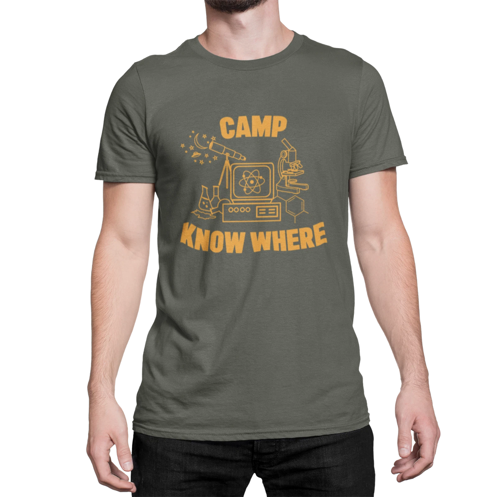 Camp Know Where TV Inspired Mens Ladies Unisex Retro  T-Shirt Dustin Nerd