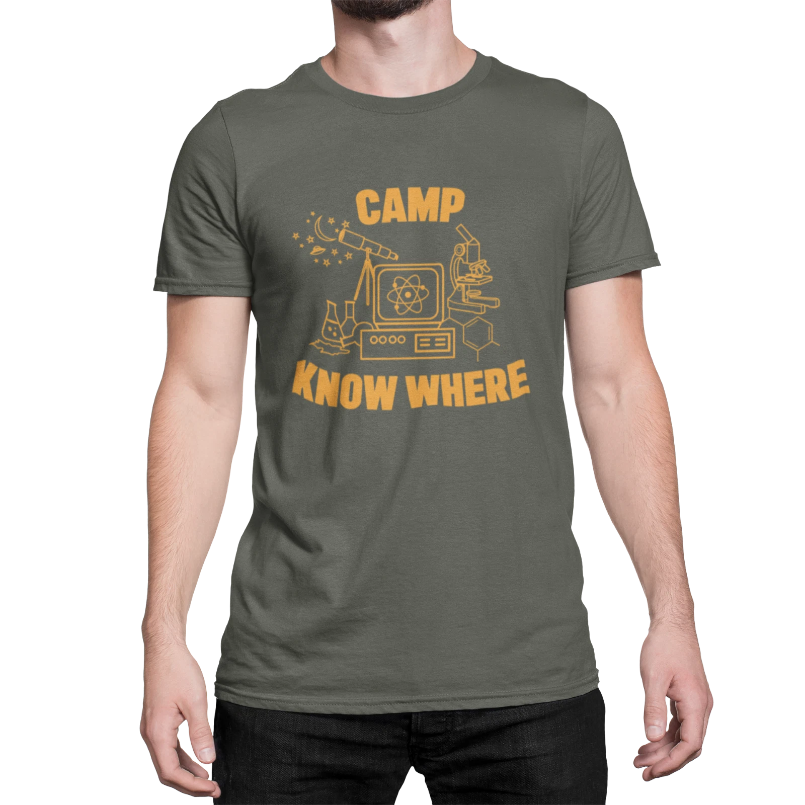 Camp Know Where TV Inspired Mens Ladies Unisex Retro  T-Shirt Dustin Nerd