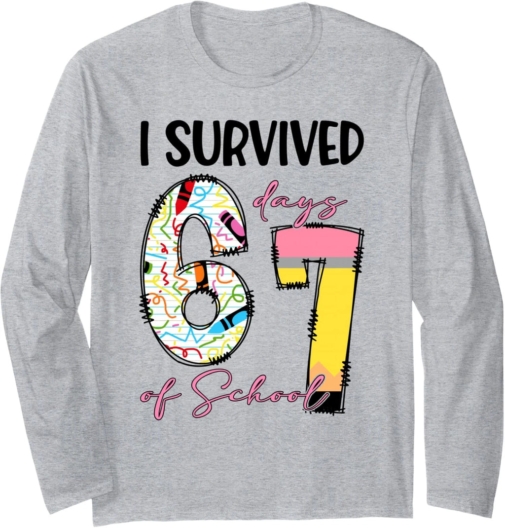 Six Seven Meme Funny 6 7 for Students Teachers Long Sleeve T-Shirt