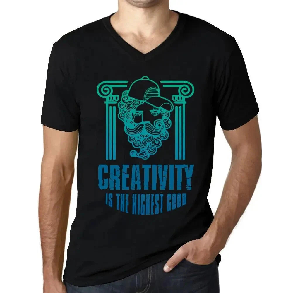 Mens Graphic T-Shirt V-Neck Creativity Is The Highest Good - Creativity