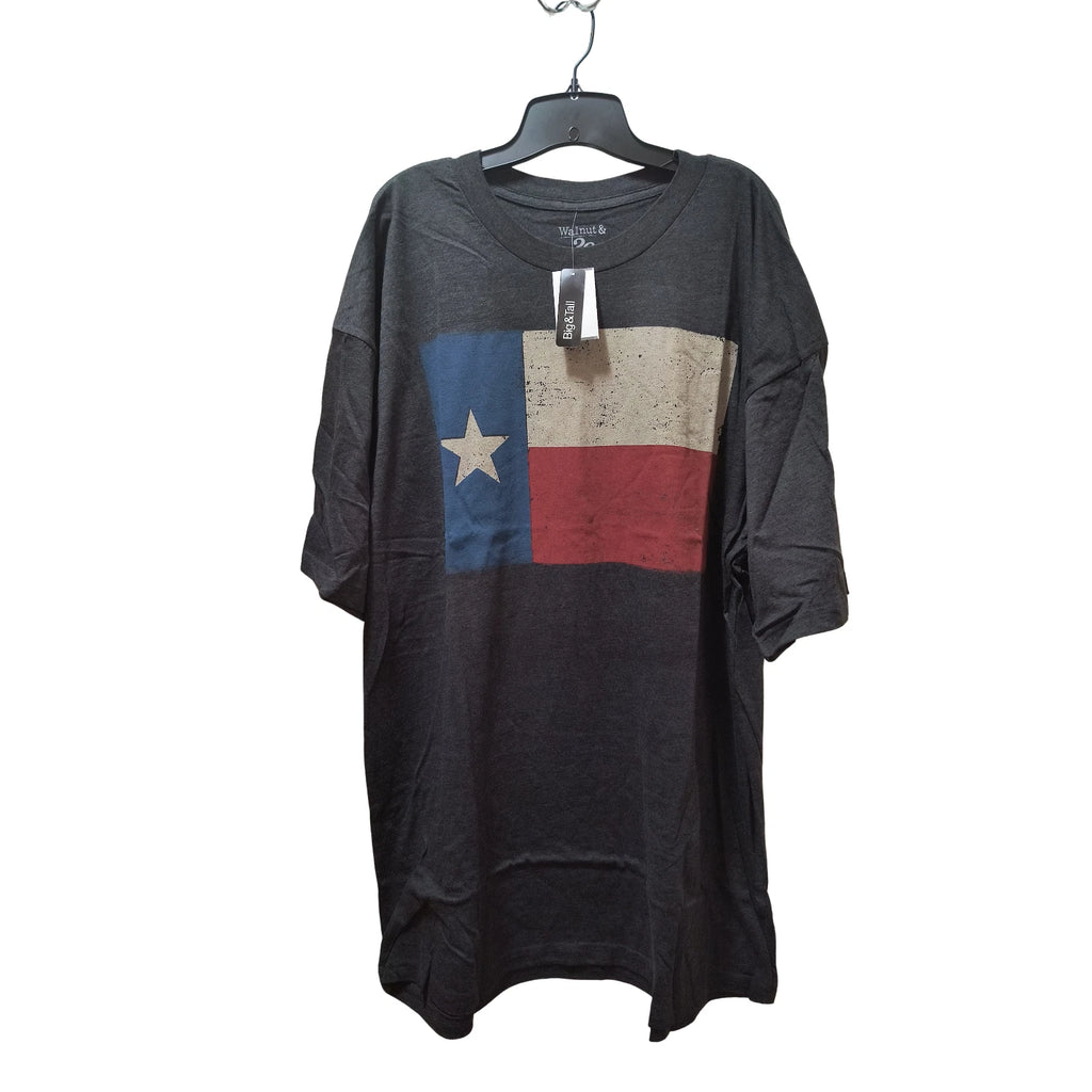 Walnut & 39th Distressed Texas Flag Graphic T-Shirt Charcoal Gray 3XLT Bioworld