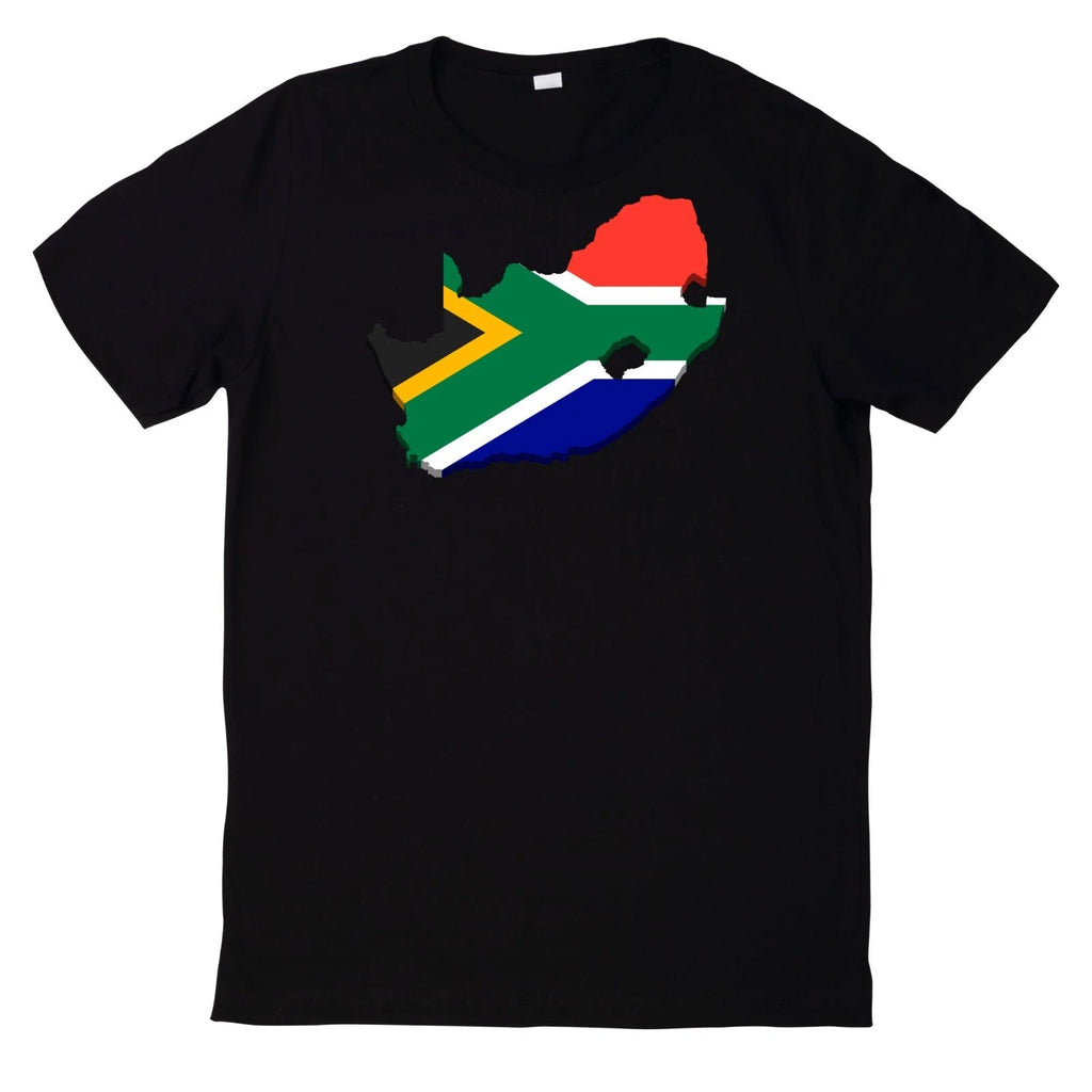 South Africa Flag T-Shirt Long Map Africa Continent Design Shirt Countries Motif