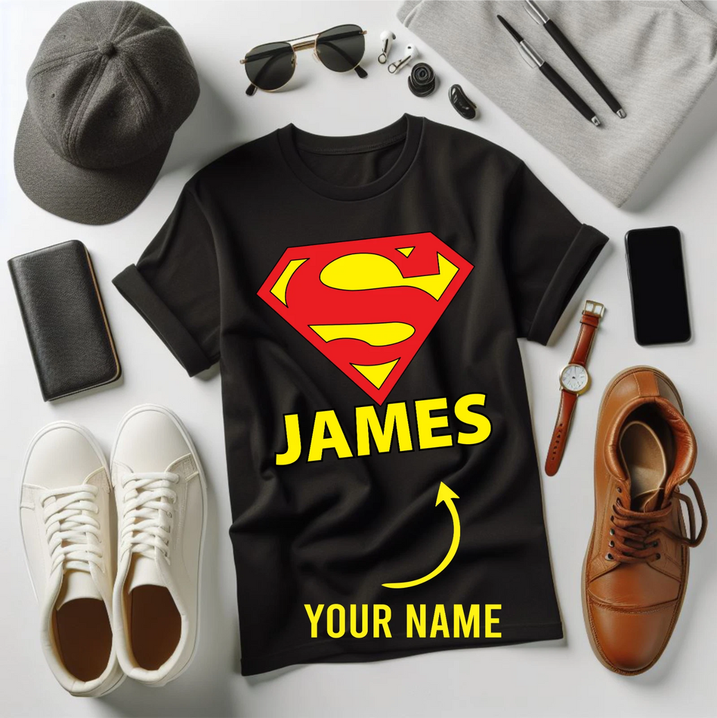 Personalised Super Dad T-Shirt Father Day Birthday Gift Superhero Unisex Top
