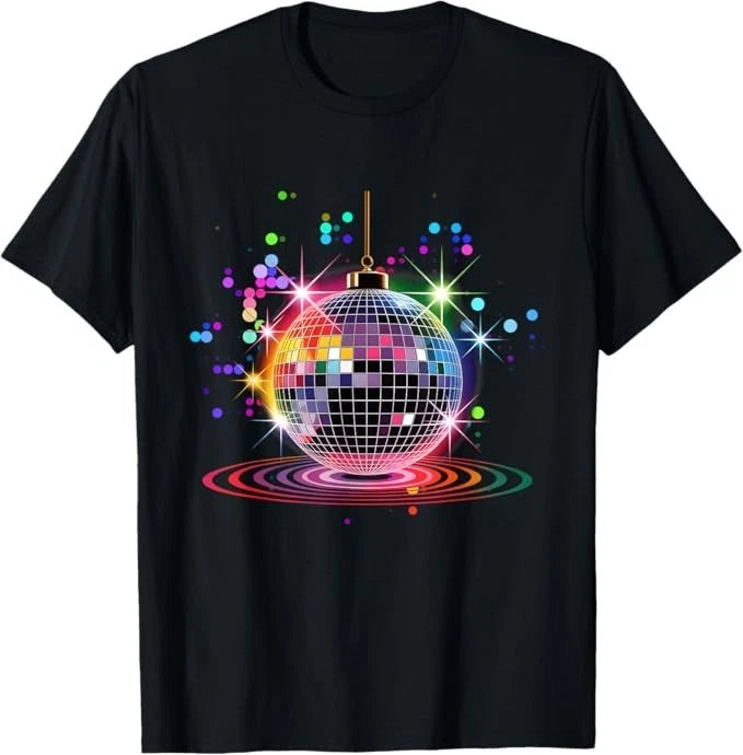 Colored Disco Ball Vintage Retro House Discoball Cool Party T-Shirt