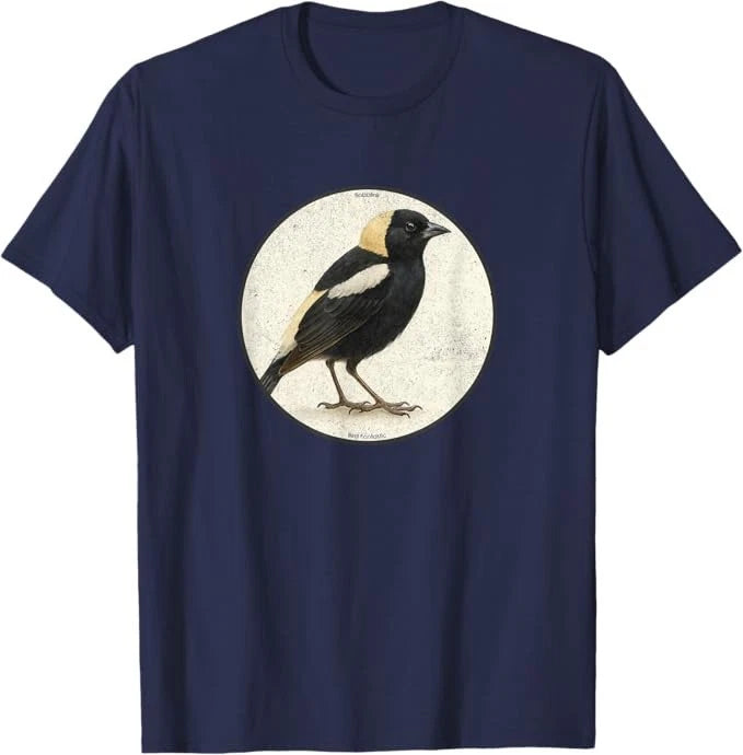 Retro Bobolink Bird T-Shirt Design *10 Colors* Tee by Bird Fantastic