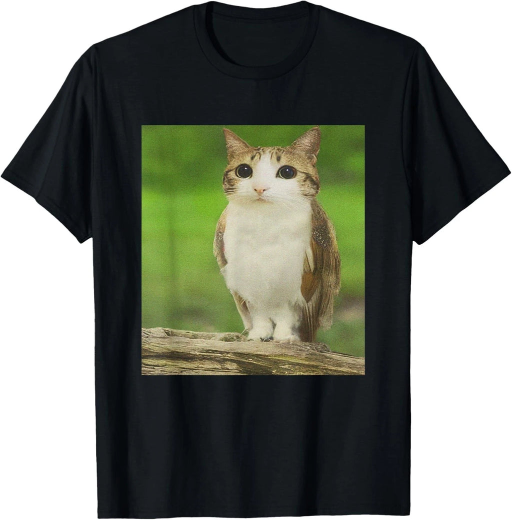 Meowl Cat Owl Funny Cursed Internet Trendy Meme T-Shirt unisex T-Shirt