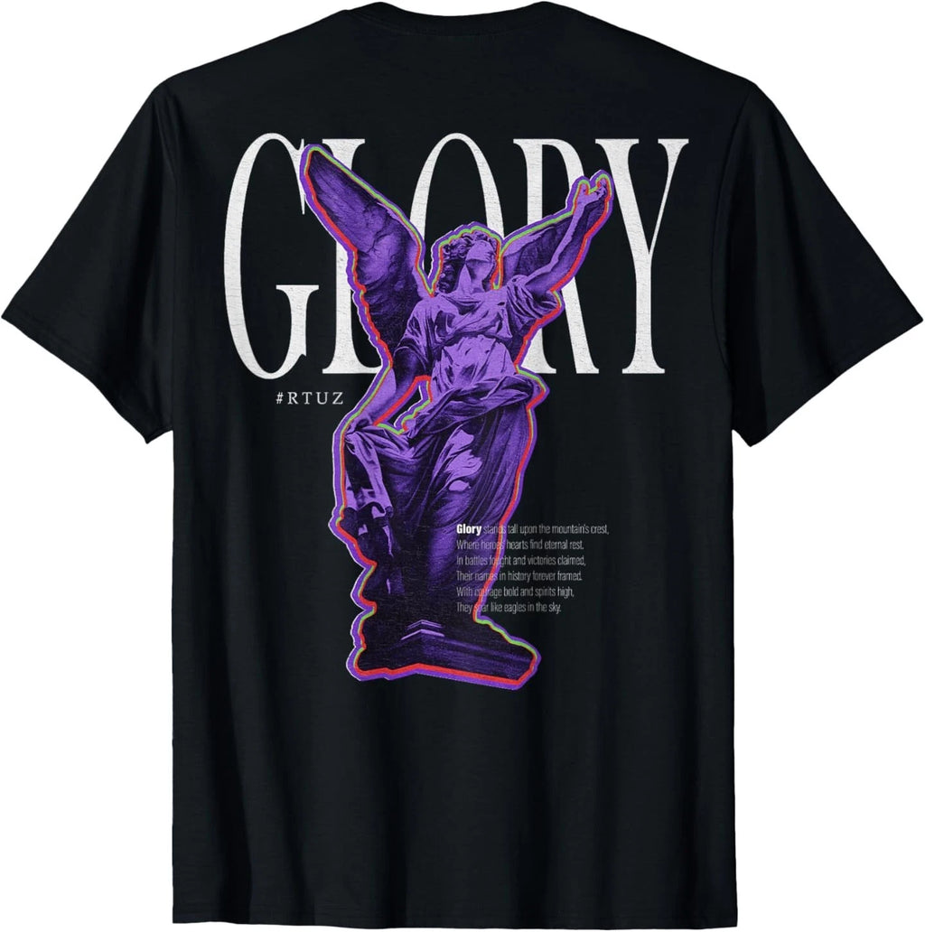Modern hip hop vintage Angel urban back print streetwear T-Shirt