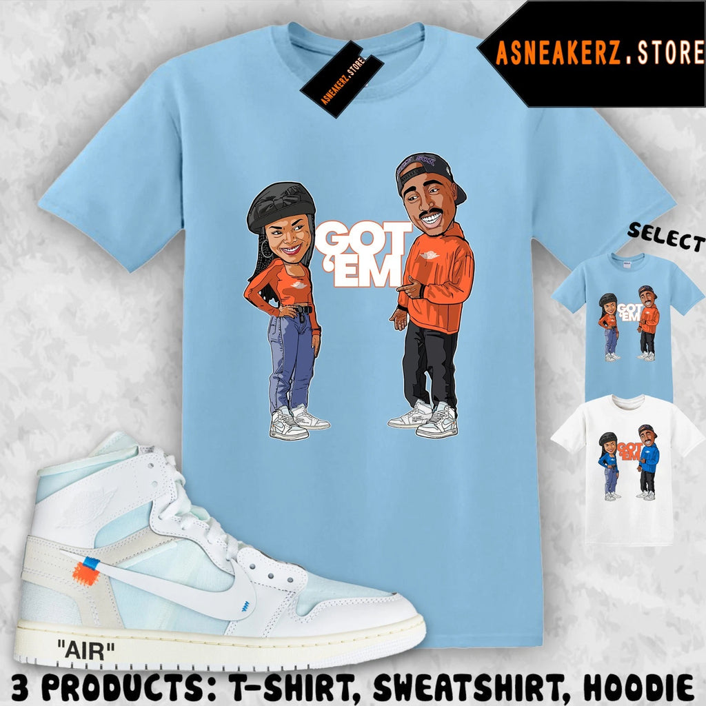 Tee Shirt Matching V.A.A. AJ 1 High Alaska Match Sneaker Poetic Justice T-Shirt