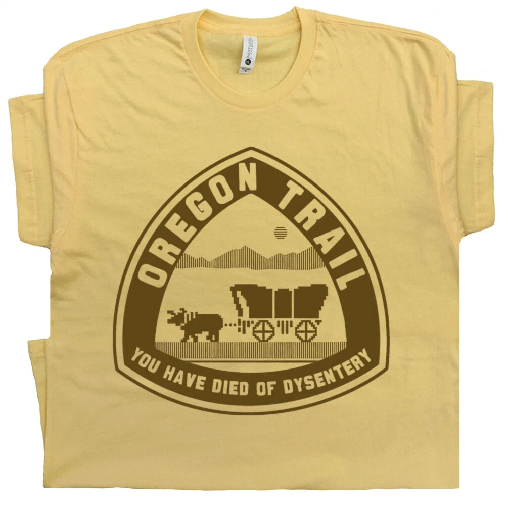Oregon Trail T Shirt You Have Died of Dysentery Tee Retro Computer Vintage Gamer