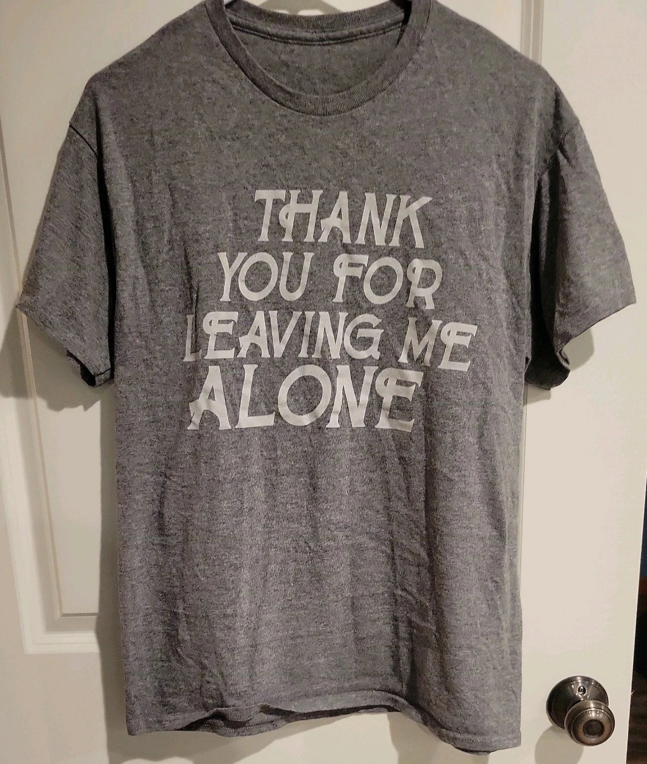 Thank you for leaving me alone - shirt introvert funny antisocial gray goth