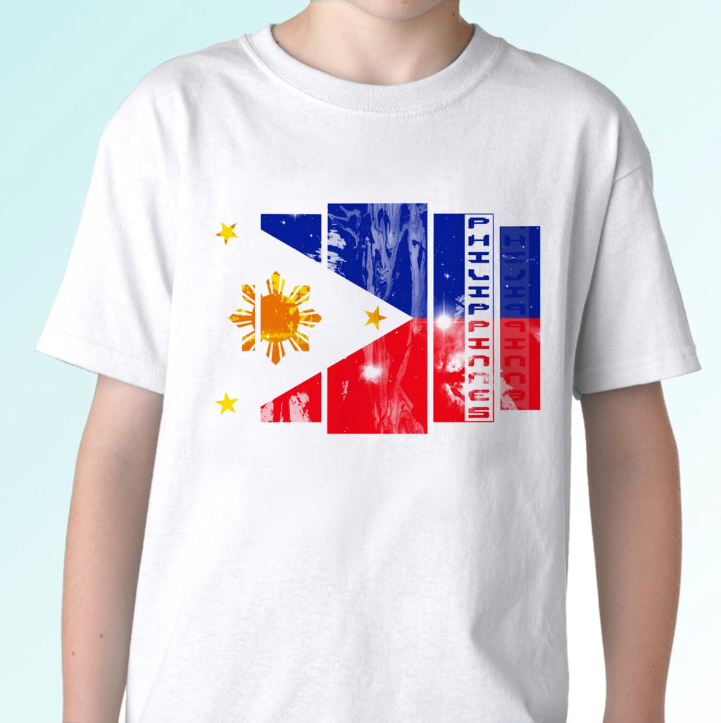 Philippines flag white t shirt filipino holiday top art mens womens kids sizes