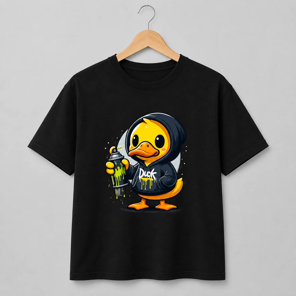 Duck Street Style T-Shirt - Graffiti Duck T-Shirt, Unisex, 100% Cotton