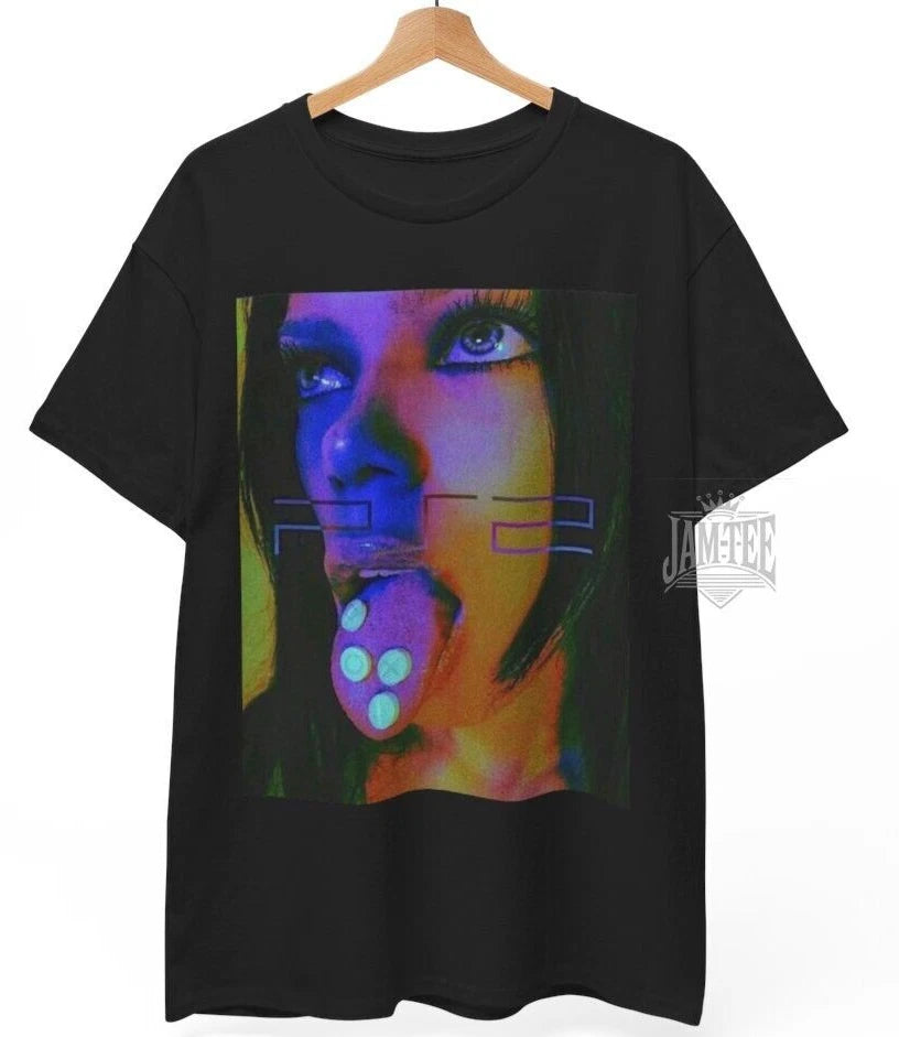 Playstation 2 Ad Campaign T-Shirt, PS2 Y2K Gaming Retro Unisex Tee