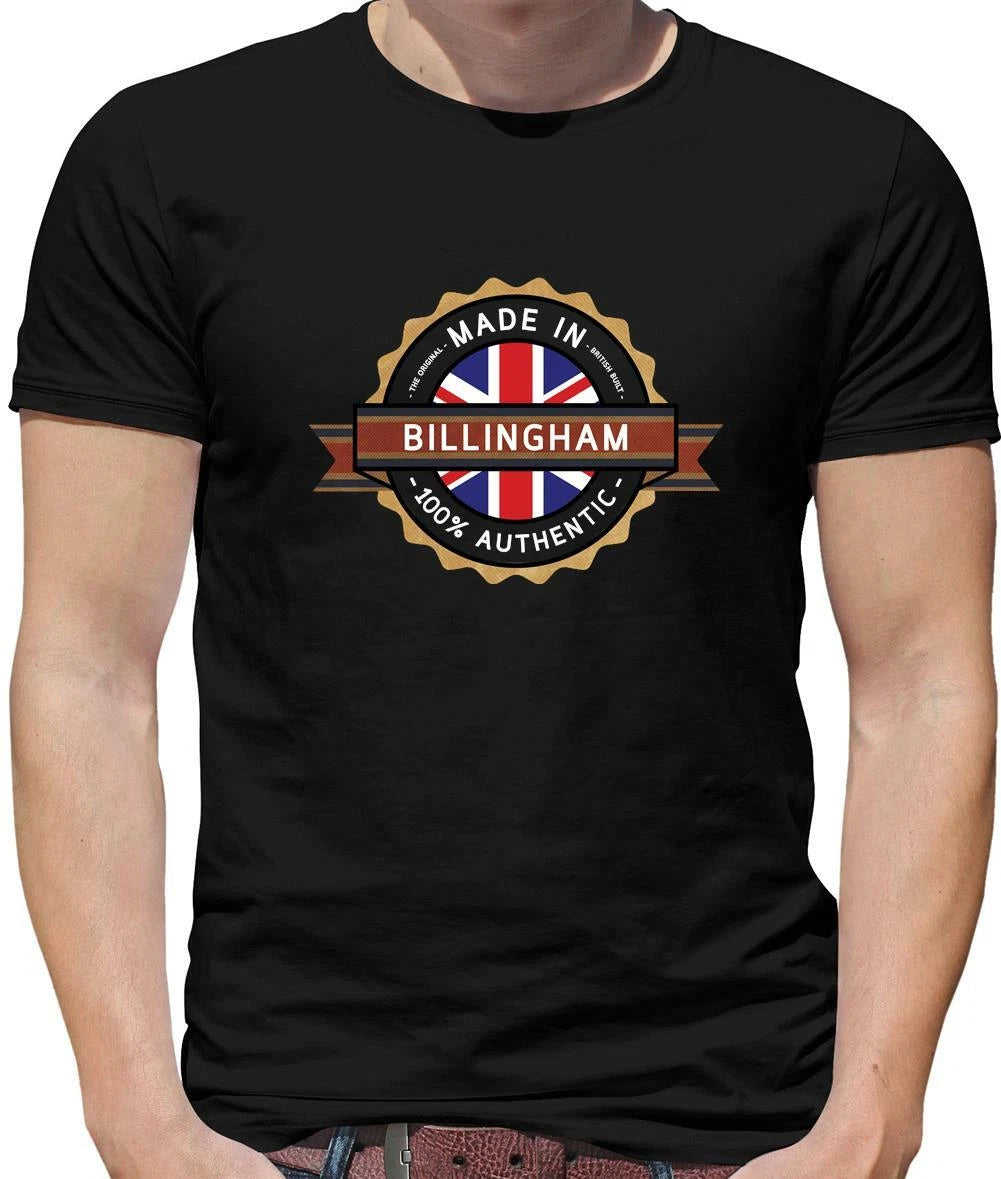 Made In Billingham Mens T-Shirt - Town - Hometown - Country Durham - Born In