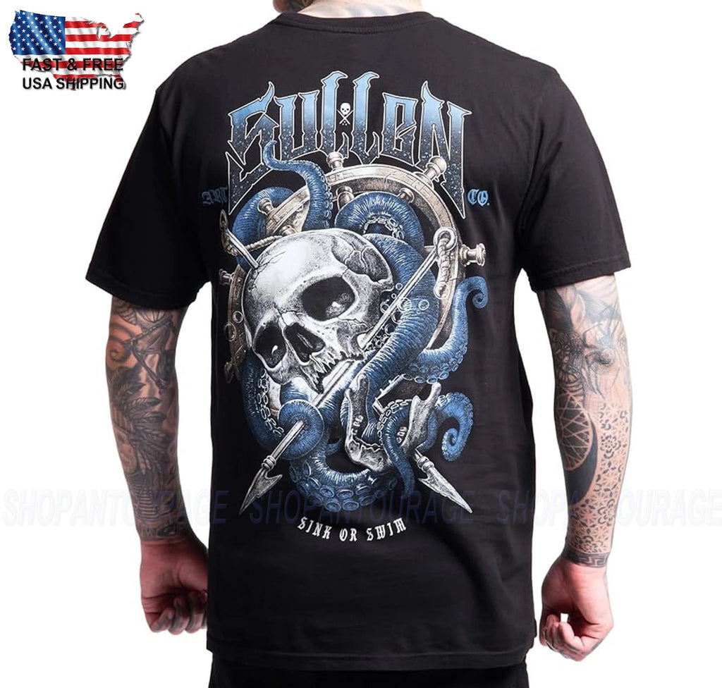 Sullen Art Collective Harpoon Skull Premium SCM8093 Short Sleeve T-shirt For Men