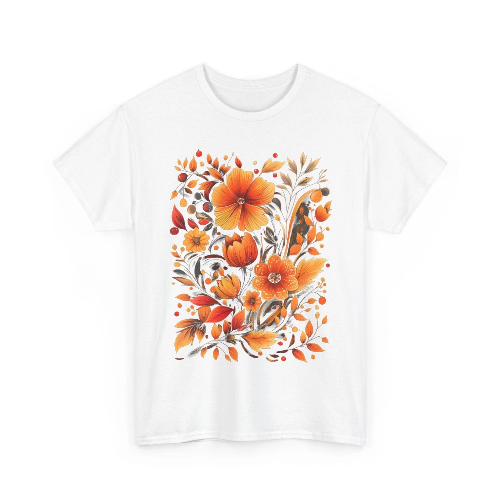 Fall Aesthetic T-Shirt | Autumn Leaves | Floral Fall Flowers Cottagecore Shirt