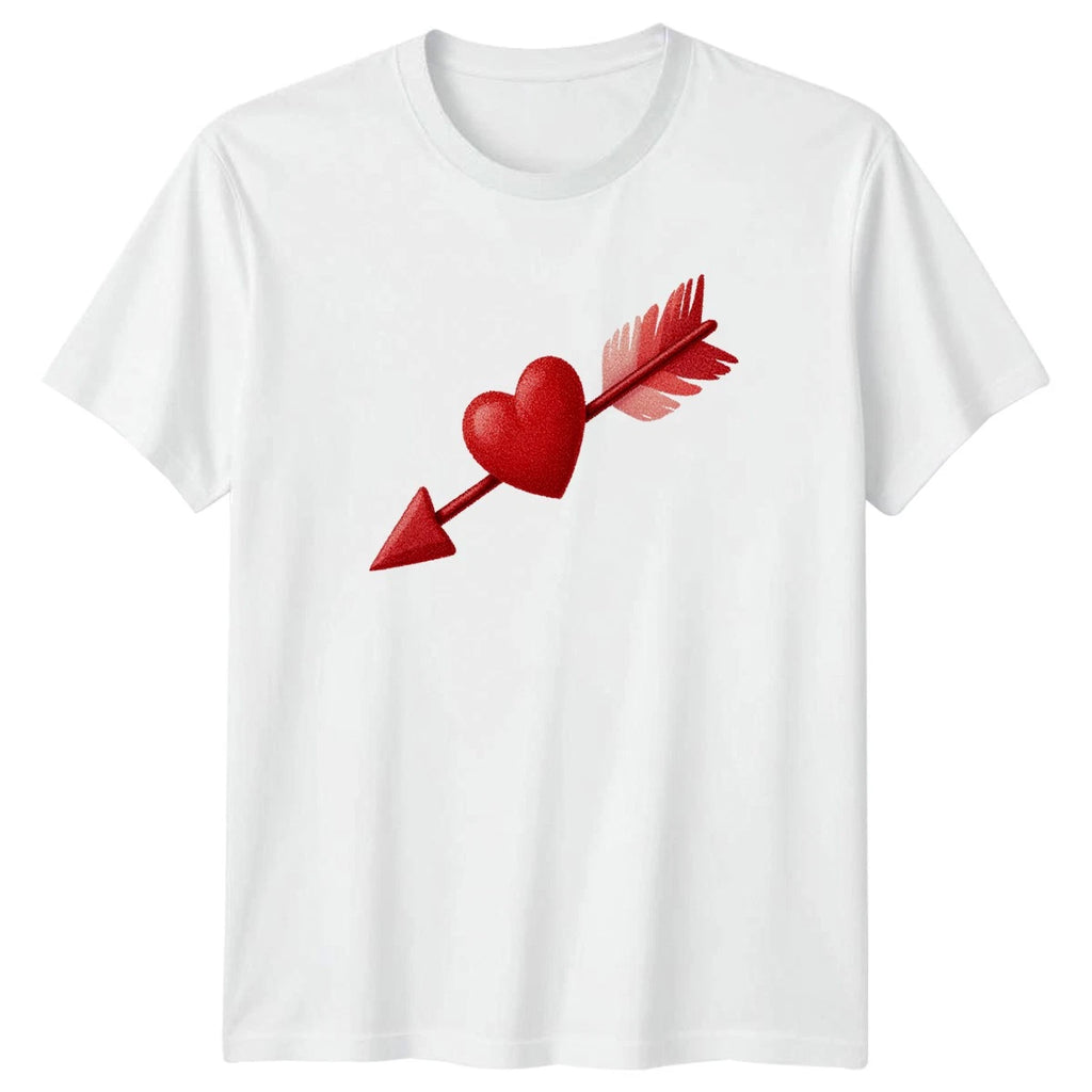 Heart Arrow Valentines Day Mens T-Shirt Womens Tee Graphic Unisex Top