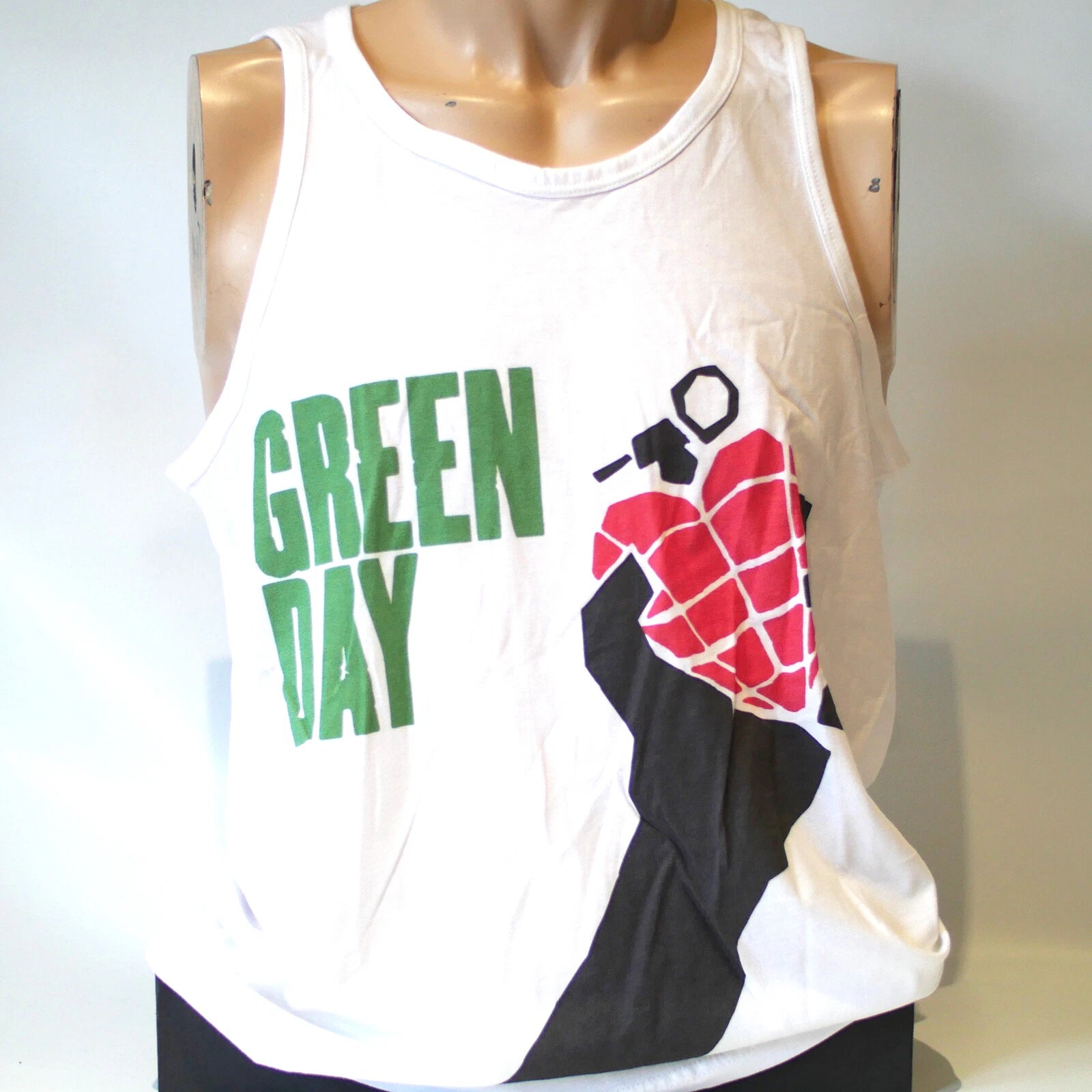 Green Day Punk Rock T-shirt Sleeveless Vest Top White Unisex S-2XL