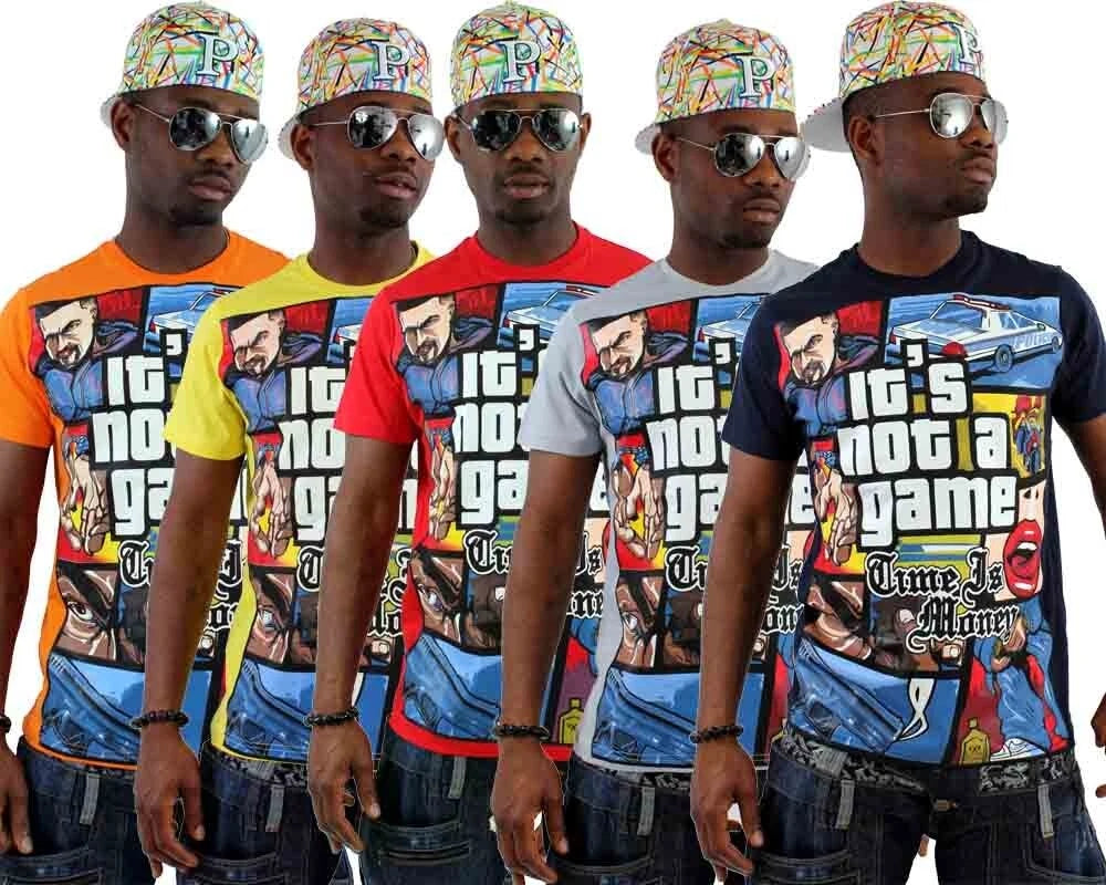 Time Is Money Mens GTA Style Graphic Print T-Shirt Urban Cotton Casual Tee
