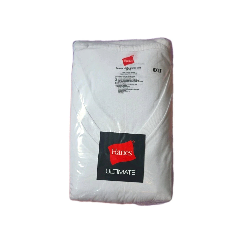 Hanes ultimate hard to find size 6X-Large Tall sealed 3 count V-neck t-shirts