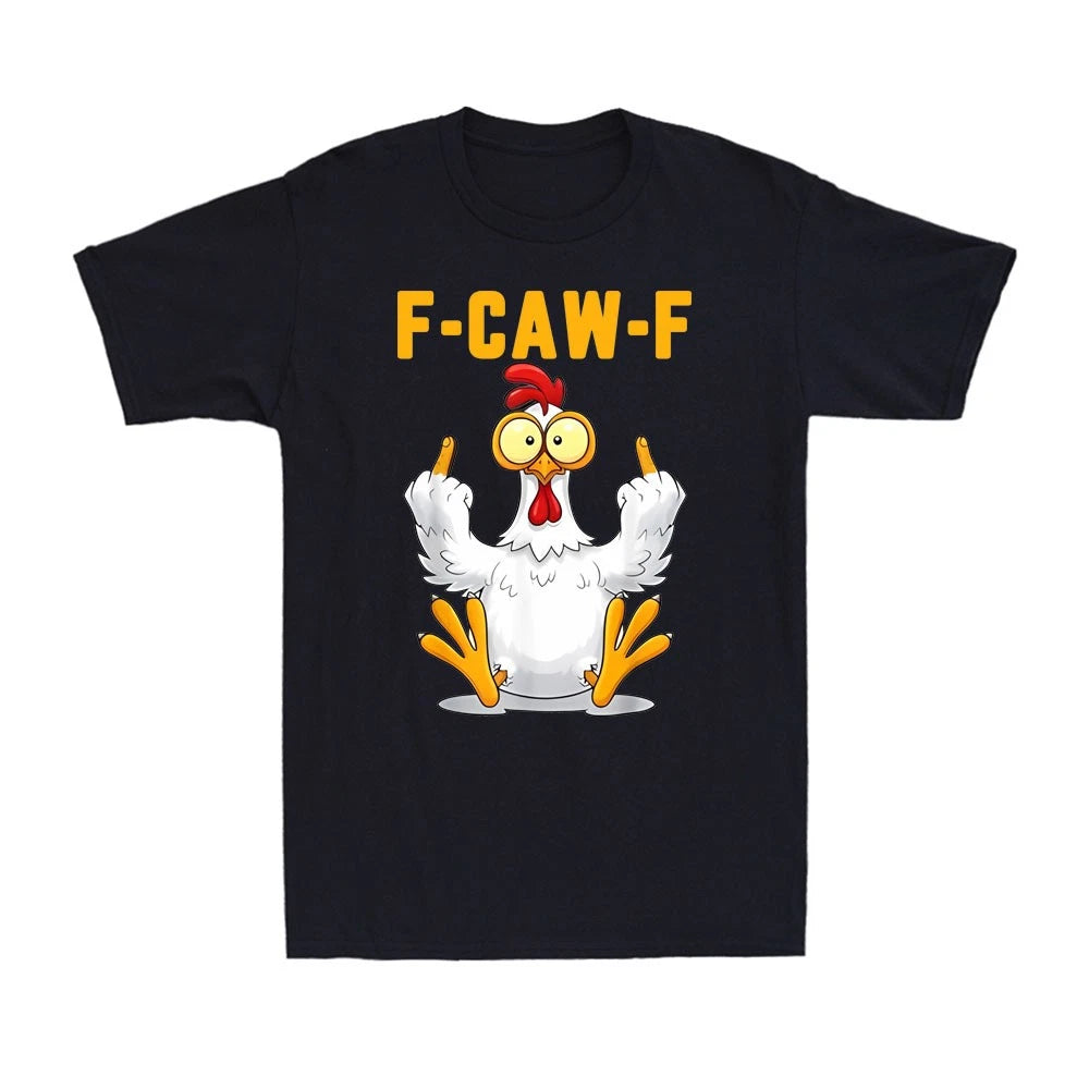 F-Caw-F Funny Chicken Humor FCAWF Chicken Crow Rooster Meme Gift Men's T-Shirt