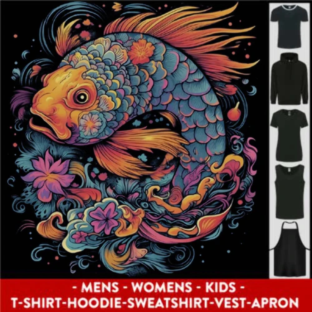 Psychedelic Koi Carp Fish Mens Womens Kids Unisex