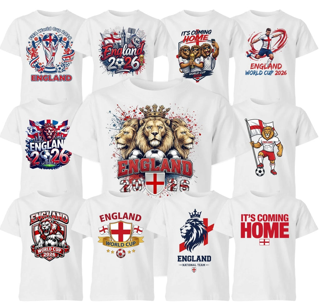 ENGLAND World Cup Football 2026 Unisex Kids T-Shirt Coming Home Soccer Fan Tee