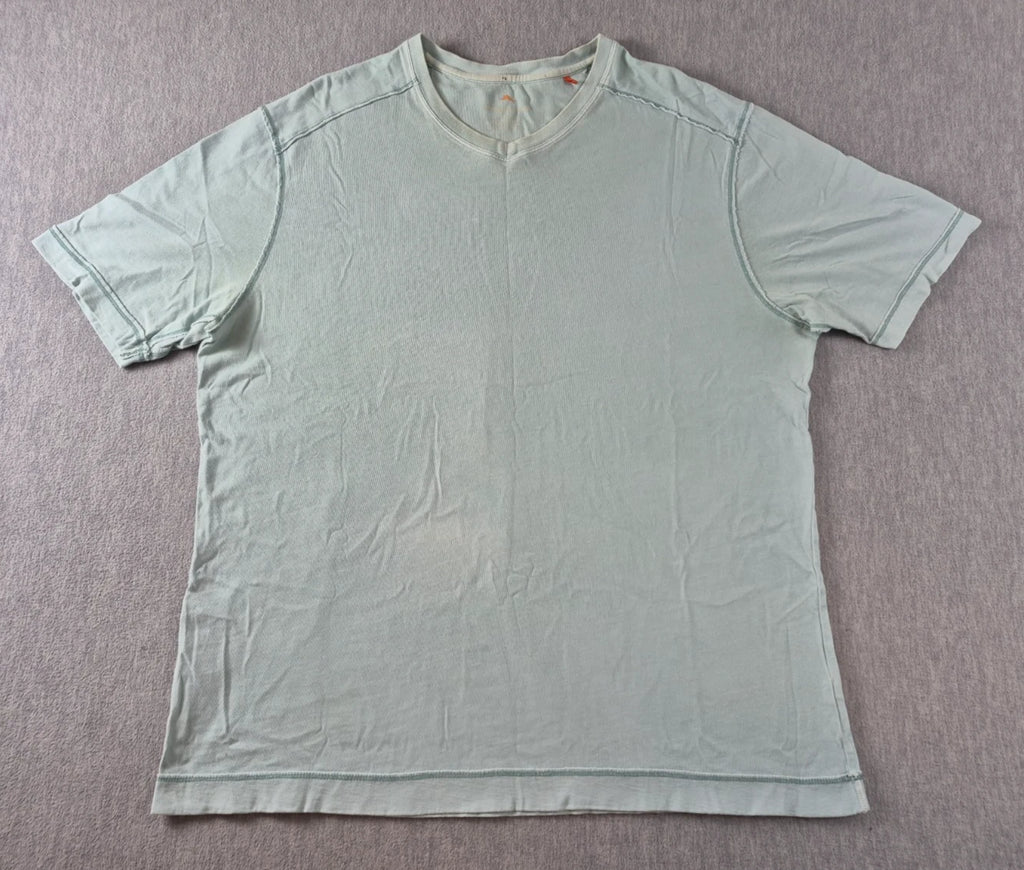 Tommy Bahama T Shirt Island Modern Fit Men Large Aqua Blue Dyed Short Sleeve