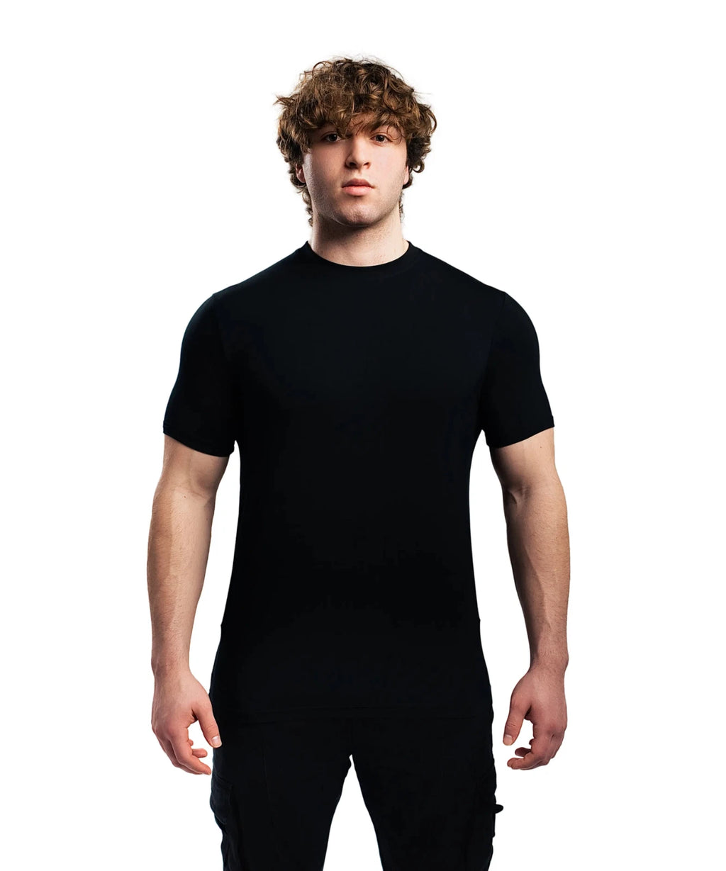 Ekkovision Fitted Blank T-Shirt Black 280 GSM (Thicker Material) Large