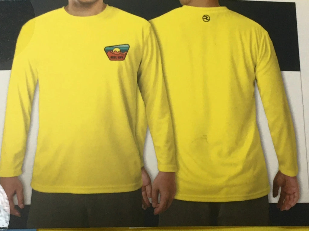 Reel Life Mens Large Jax Beach Long Sleeve UV T-Shirt - Yellow
