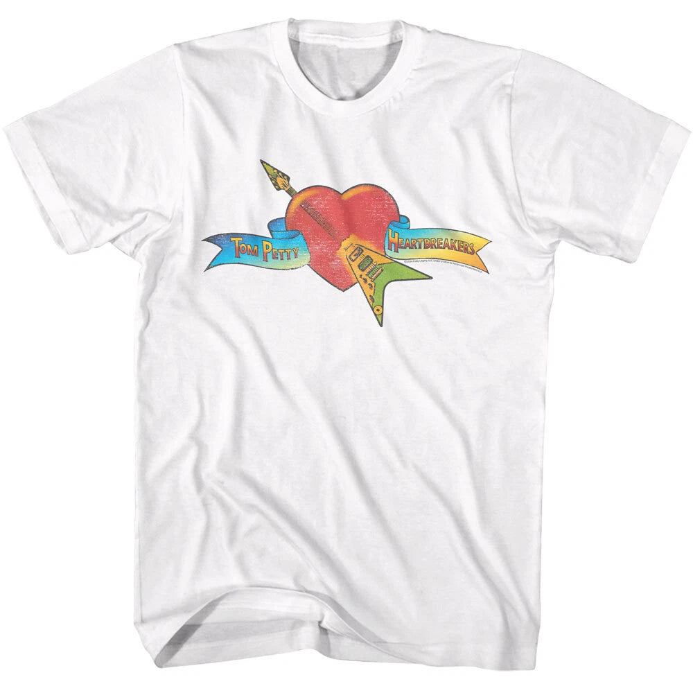 Tom Petty & The Heartbreakers Flying V Guitar In Heart Men's T Shirt Rock Music