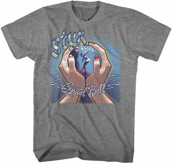 Styx Crystal Ball Color Album Cover 1976 Men's T Shirt Rock Music Concert Merch