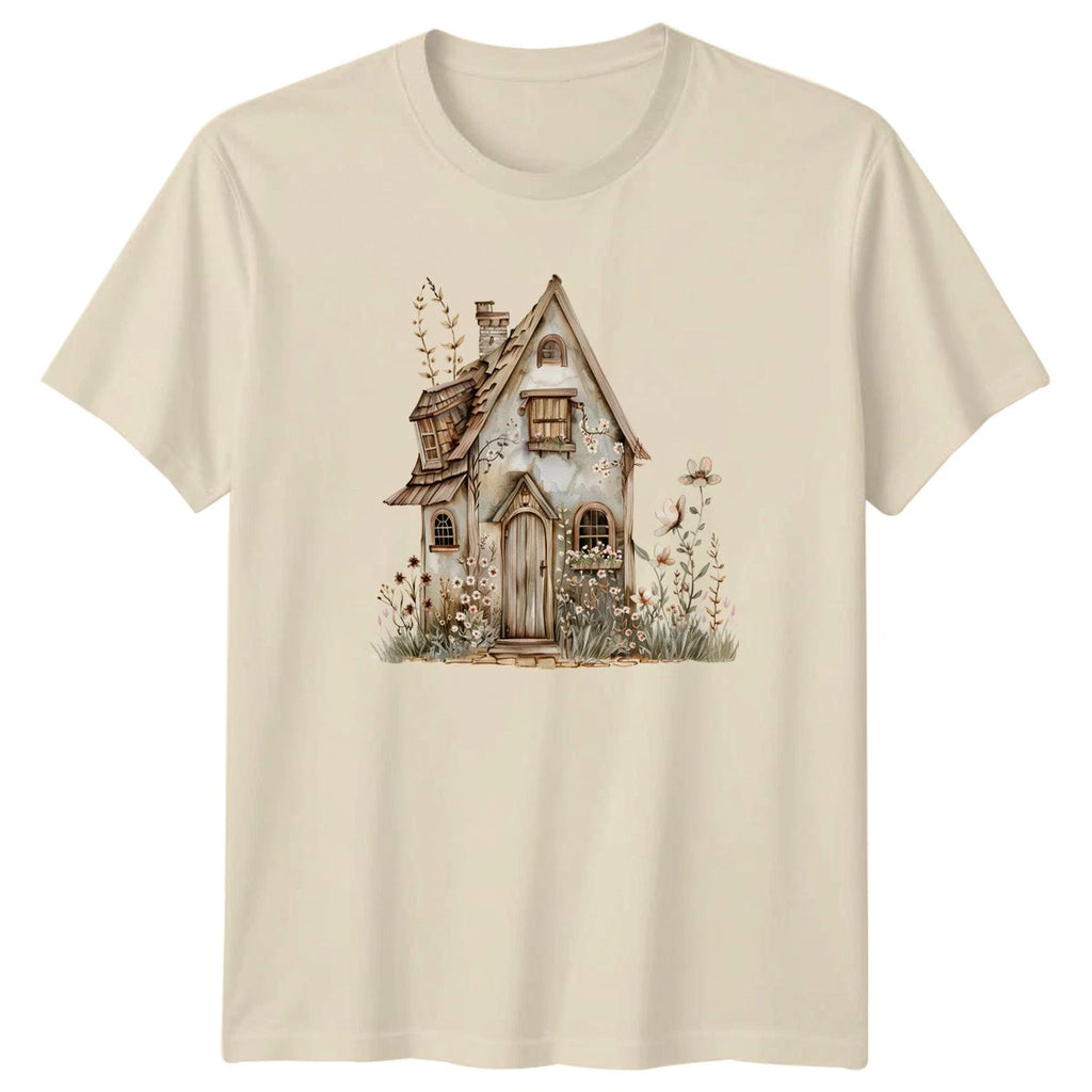 Boho Rustic Cottage House T-Shirt Floral Nature Aesthetic Gift For Him And Her