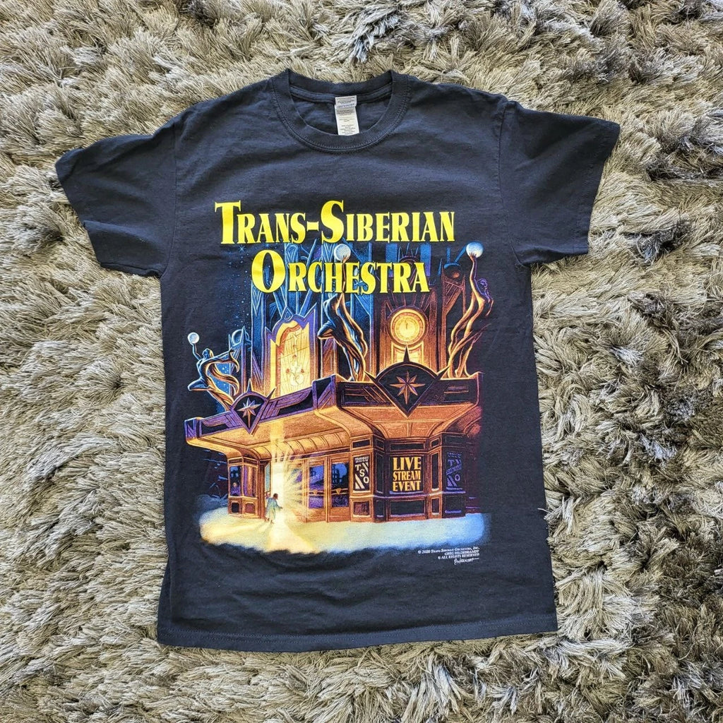 Gildan Mens Trans-Siberian Orchestra Concert T-Shirt S Black Cotton Short Sleeve