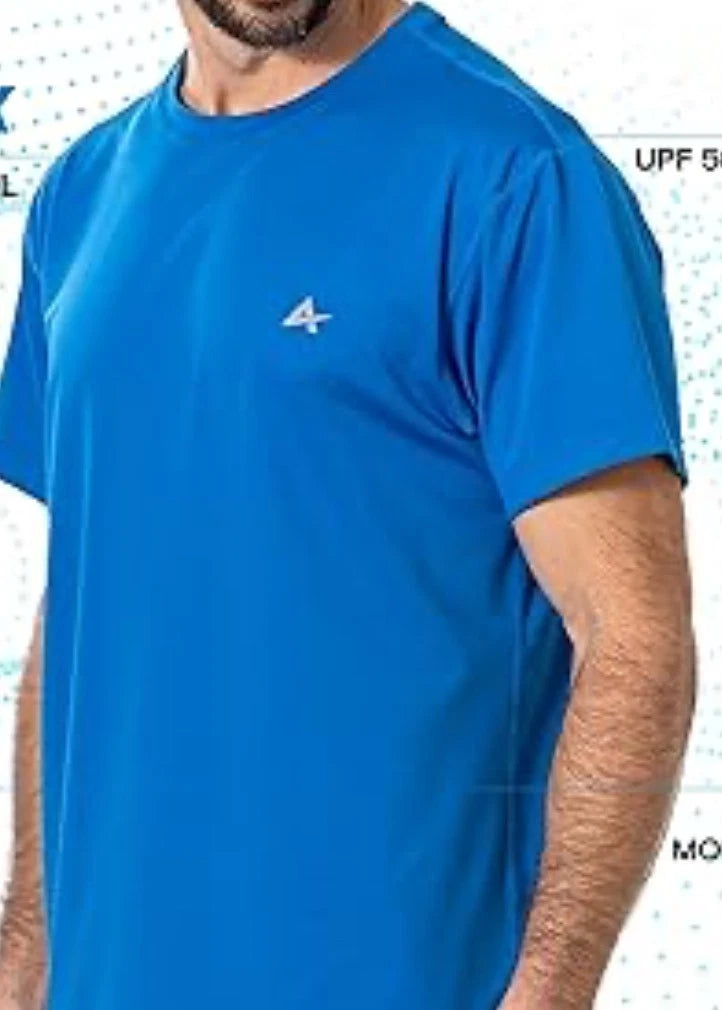 arctic cool mens crew neck TSHIRT short sleeve white /blue twist/polar blue
