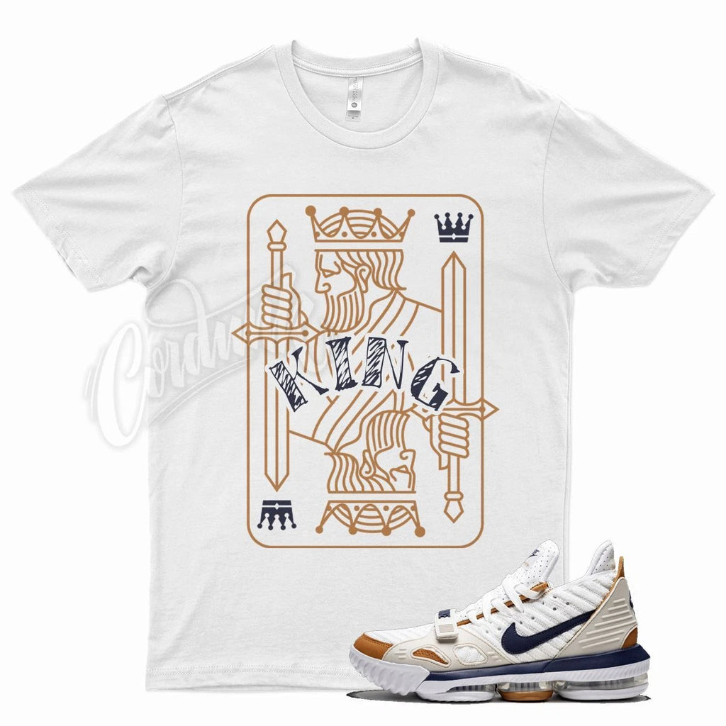 White KING T Shirt for N Lebron 16 Medicine Ball Midnight Navy Ginger