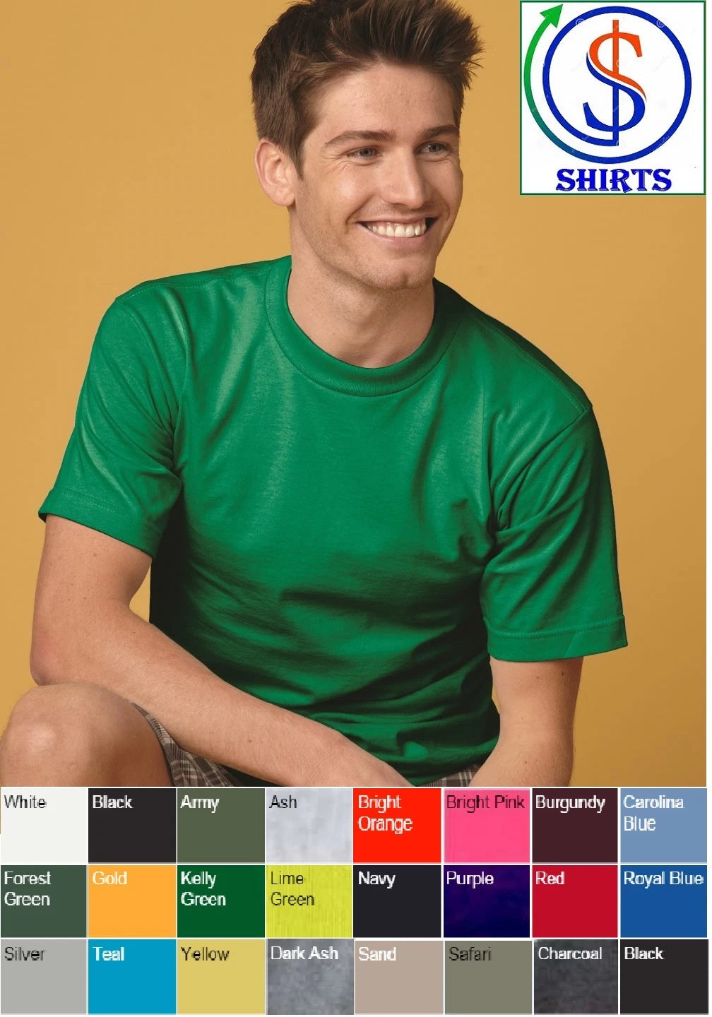 Bayside - USA-Made Short Sleeve T-Shirt 5100 100% cotton S-5XL  Pre-shrunk  SALE