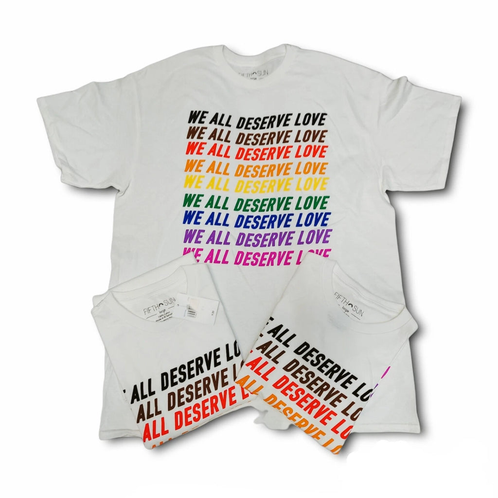 Mens Unisex "We all deserve Love " Graphic Printed T-shirt Everyday Comfort